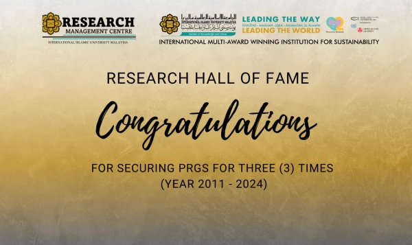 CONGRATULATIONS TO THE RESEARCHERS FOR SECURING PRGS FOR THREE (3) TIMES (YEAR 2011 - 2024)